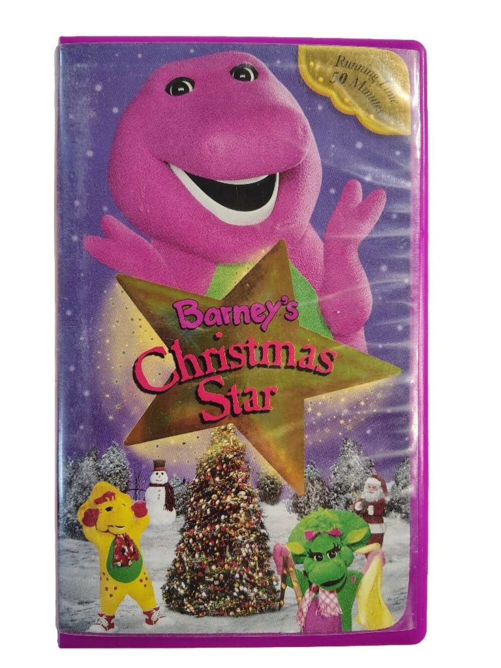(2002) Rare Barney: Christmas Star Purple Clamshell White VHS Cassette Tape